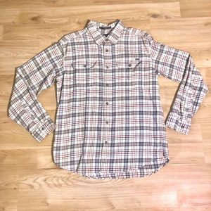 Eddie Bauer gray & red long sleeved shirt. Sz. L